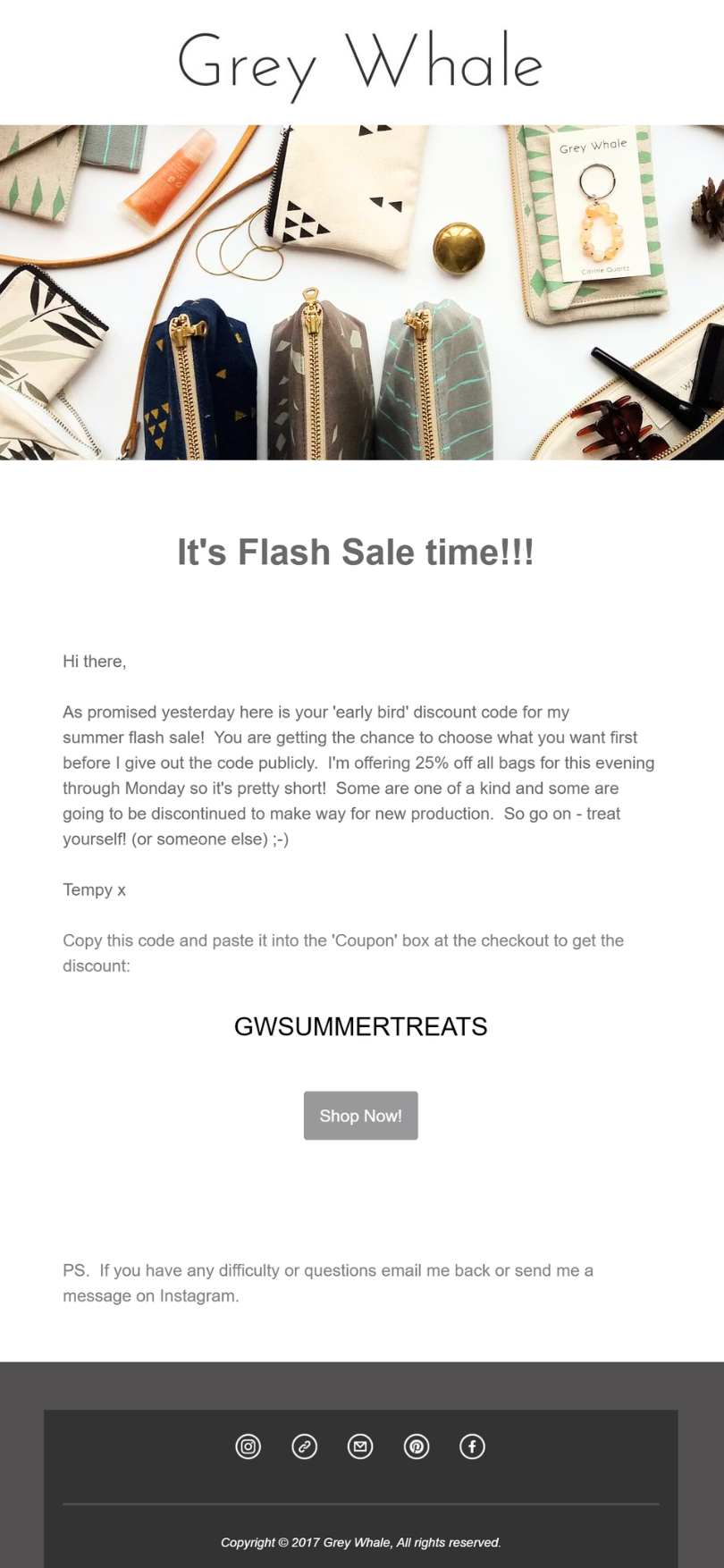 Grey Whale newsletter example