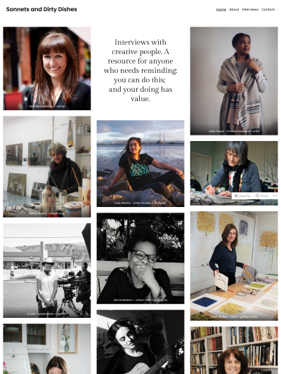 Sonnets and Dirty Dishes website homepage